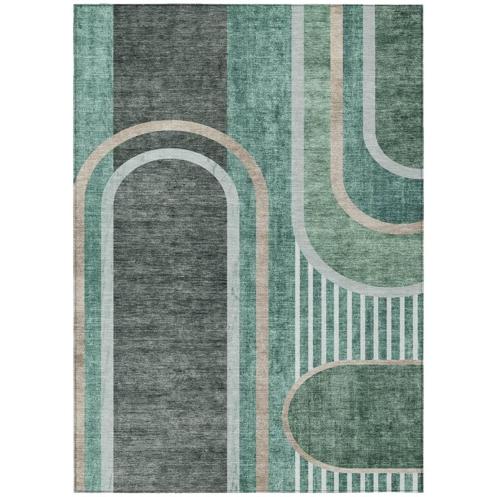 Black and Green 3 ft. x 5 ft. Woven Abstract Polyester Rectangle Indoor/Outdoor Area Rug price history on PriceWatchPro