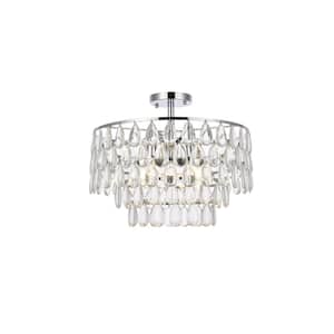 Timless Home 18 in. 5-Light Contemporary Chrome Flush Mount with No Bulbs Included