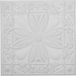Cole 2 ft. x 2 ft. Glue Up Polyurethane Ceiling Tile in White