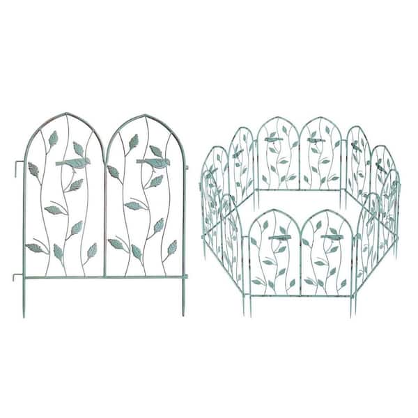 Oyezvary 24 in. Metal Garden Fence Panels 6 Pack Arched Decorative Border for Yard Patio Flower Bed Landscape Pathway Retro Style
