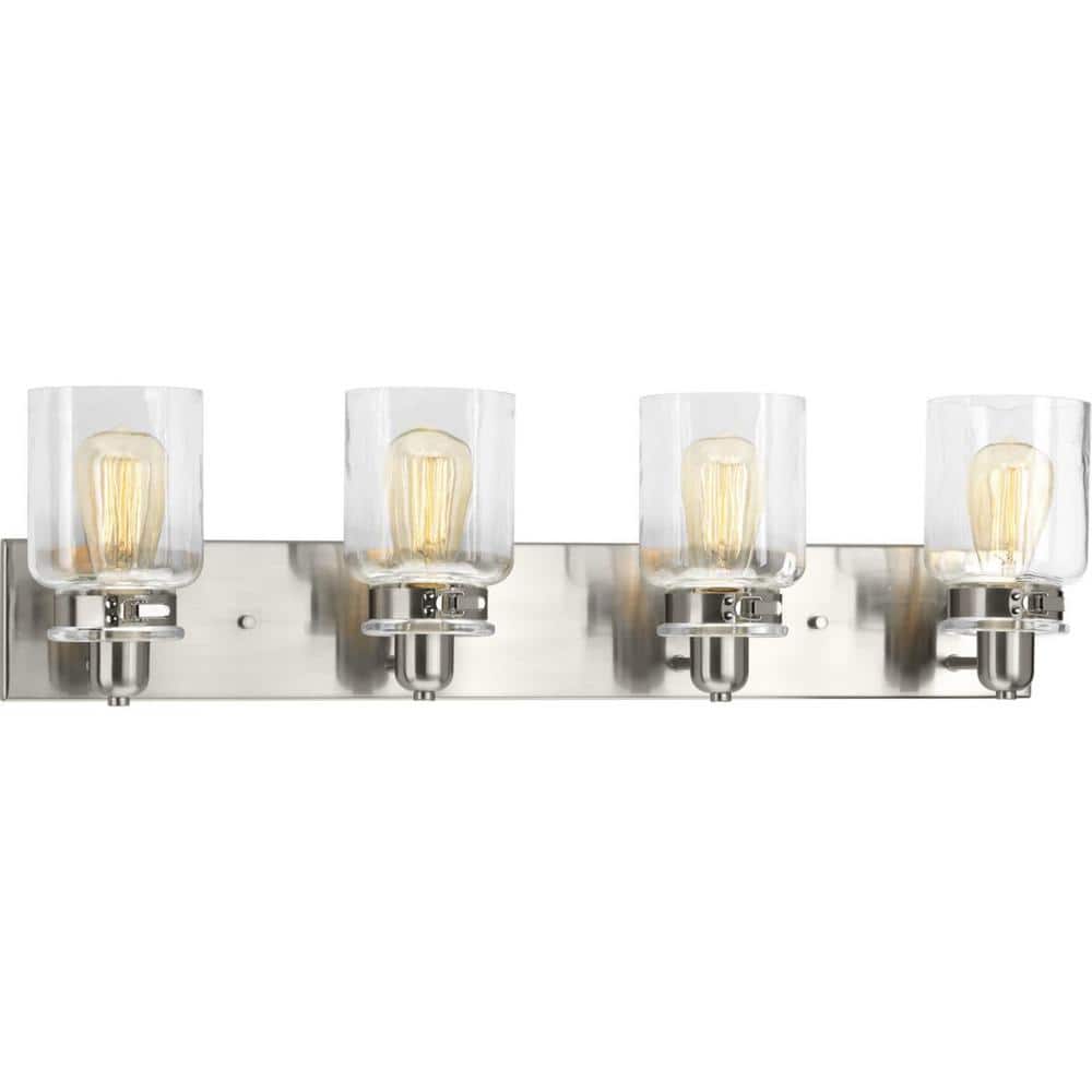 Calhoun Nickel 4-Light Clear Glass Vanity Light