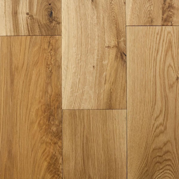 Castlebury Natural Eurosawn White Oak 3/4 in. T x 4 in. W Wire Brushed Solid Hardwood Flooring (16 sq.ft./case)