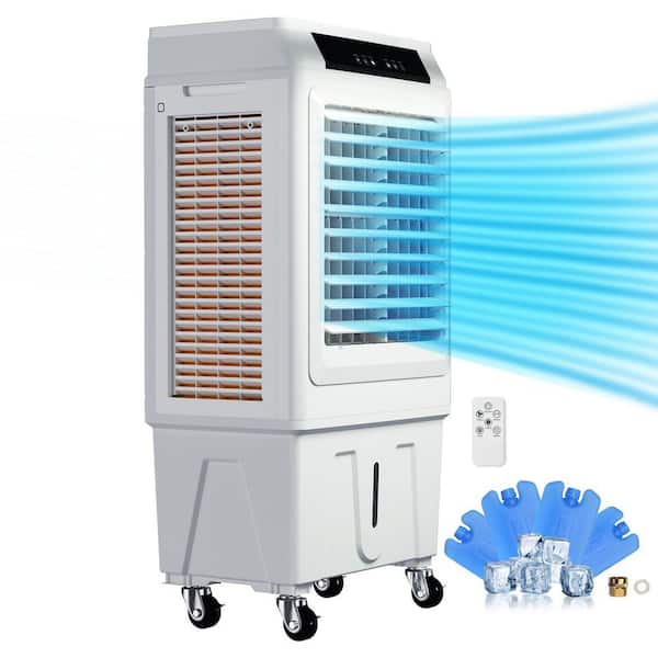 SKYSHALO Evaporative Air Cooler,3100 CFM, 135° Oscillating Swamp Cooler with Adjustable 3 Speeds and 12 H Timer,9-Gal Air Cooler