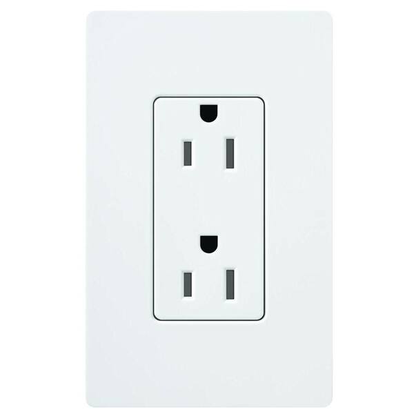 Snow Lutron SCR-20-GFTR-SW Satin Colors 20-Amp Tamper Resistant GFCI Receptacle 