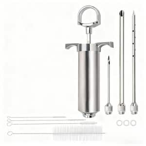 Stainless Steel Meat Marinade Injector Kit with 3 Professional Needles, for BBQ, Turkey, and Brisket