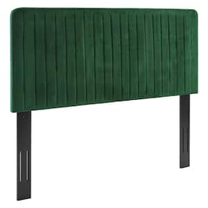 Milenna Emerald Channel Tufted Performance Velvet King/California King Headboard