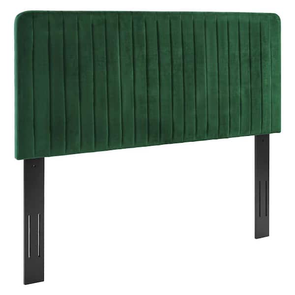 MODWAY Milenna Emerald Channel Tufted Performance Velvet King/California King Headboard