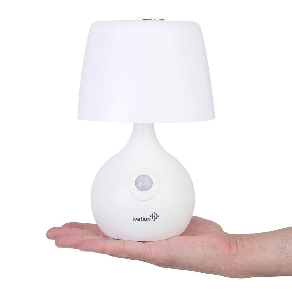 White Cordless Adjustable LED Motion Sensing Table Lamp