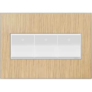 adorne 3 Gang Decorator/Rocker Wall Plate, French Oak (1-Pack)