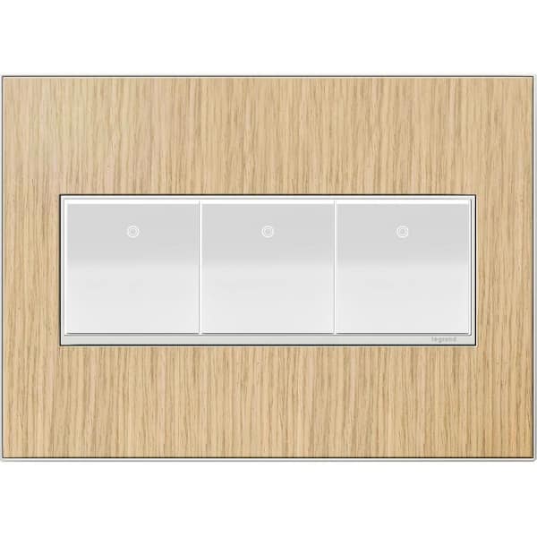 adorne 3 Gang Decorator/Rocker Wall Plate, French Oak (1-Pack)