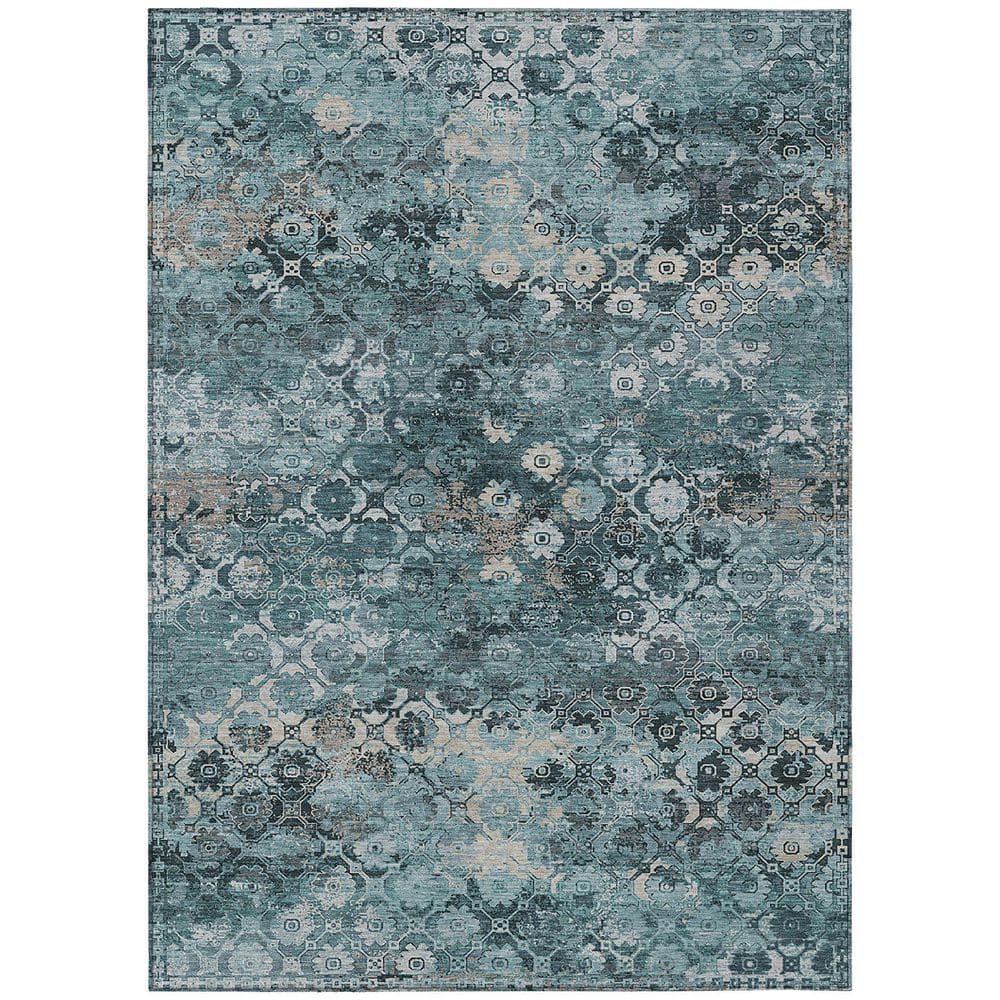 Chantille Machine Washable Indoor/Outdoor Abstract ACN2433 Teal 8 ft. x 10 ft. Area Rug price history on PriceWatchPro