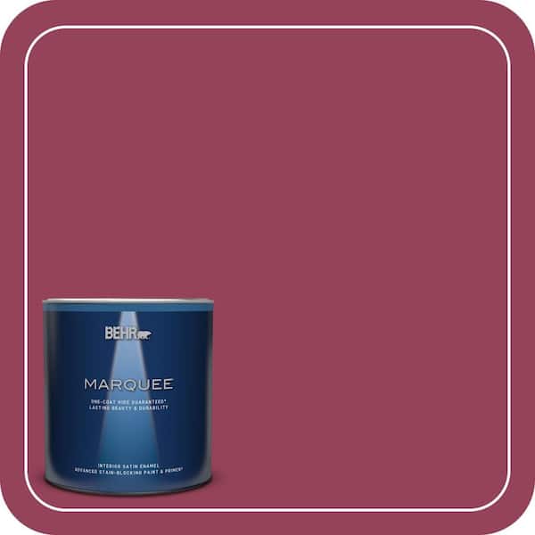 BEHR MARQUEE 1 qt. #110B-7 Raspberry Pudding Satin Enamel Interior Paint & Primer