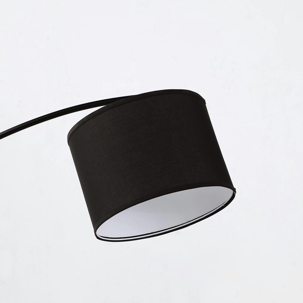 Oscar 65" Adjustable Black Metal Arc Floor Lamp with Marble Base