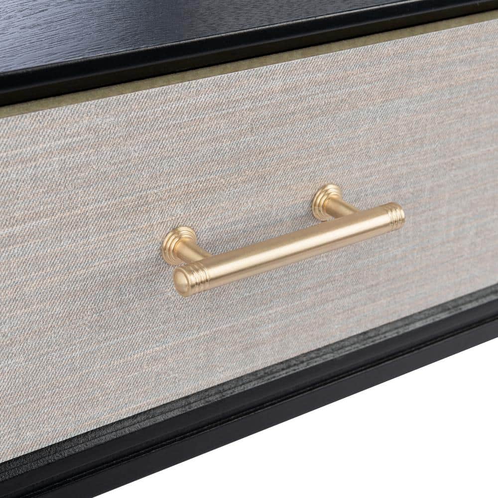 Estella Black and Beige 2-Drawer Console Table