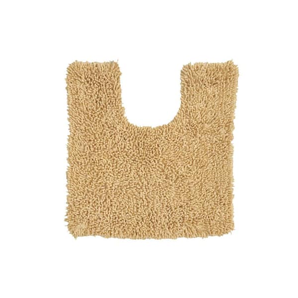 HOME WEAVERS INC Fantasia Bath Rug 100% Cotton Bath Rug Set, Machine Wash, 20x20 in. Contour, Yellow