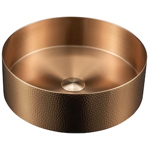 CCV100 15 in . Stainless Steel Vessel Bathroom Sink in Brown Brushed Copper