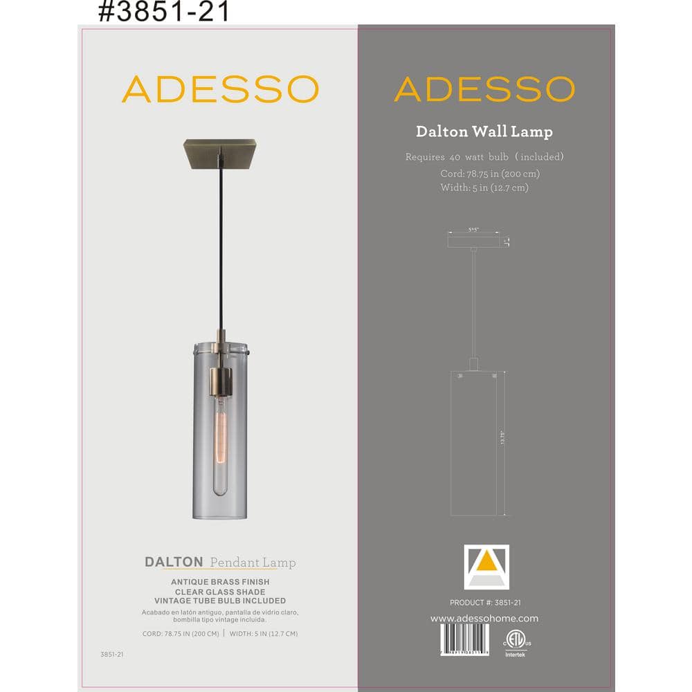 Dalton 13.75" Antique Brass Modern Industrial Pendant Light