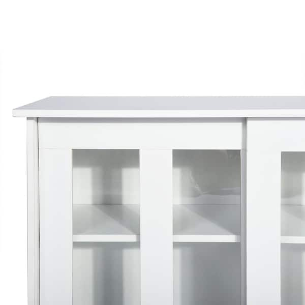 White 6-Shelf Wood Pantry Organizer with 4-Doors and Adjustable Shelves  LN20233342 - The Home Depot