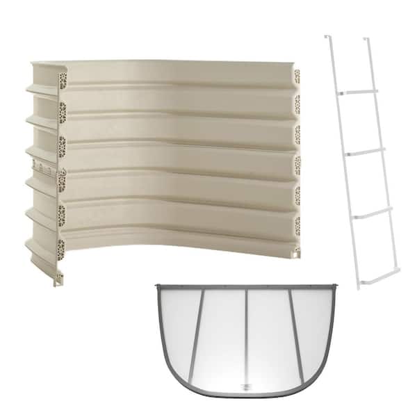 Rockwell Denali 60 in. x 39 in. x 46 in. Composite Window Well with Polycarbonate Cover and Ladder