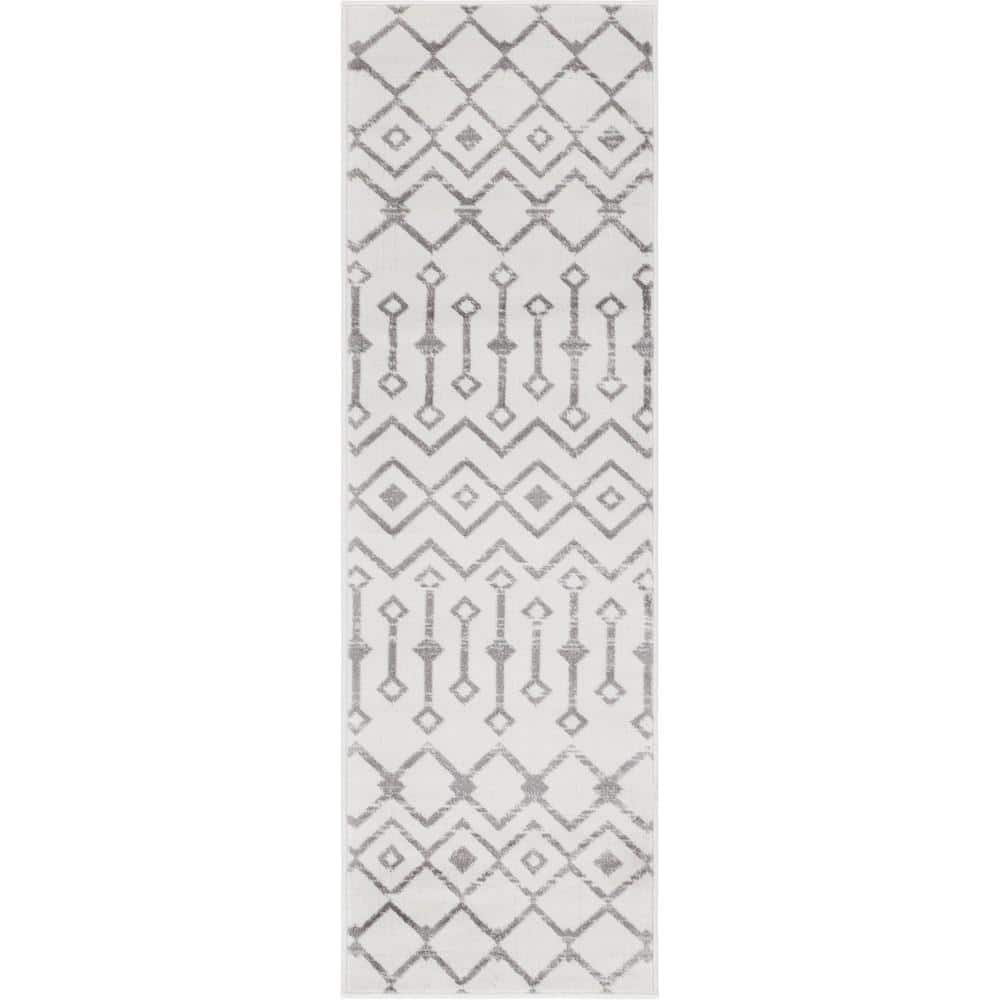 Moroccan Trellis Collection Area Rug - Mamounia (2 ft. 6 in. x 8 ft. 2 in. Runner White) price history on PriceWatchPro