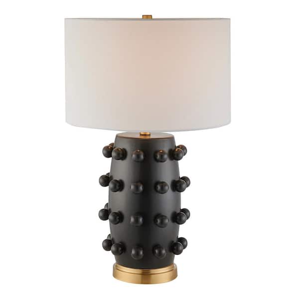 Meyer&Cross Farrington 25.5 in. Matte Black Ceramic Table Lamp with Fabric Shade