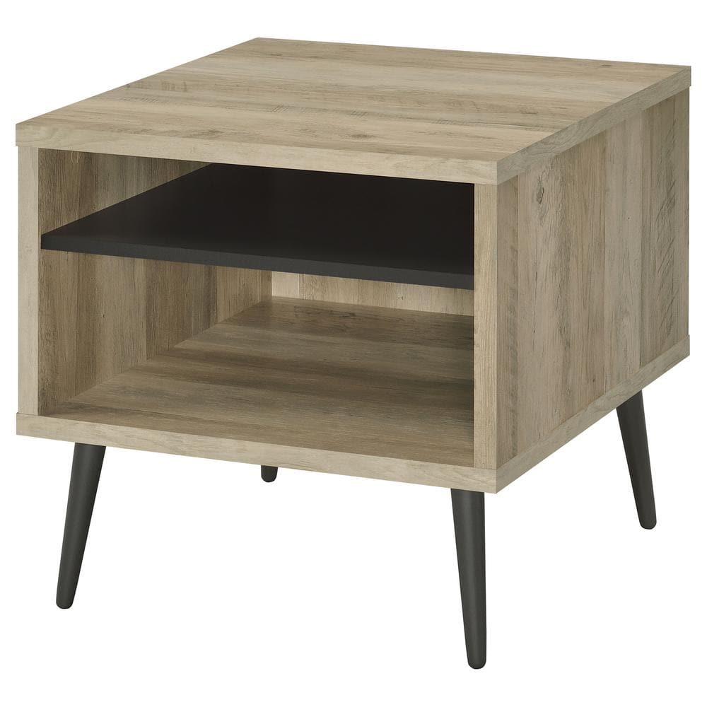 Welsh Mid Century Modern Pine and Gray Wood End Table