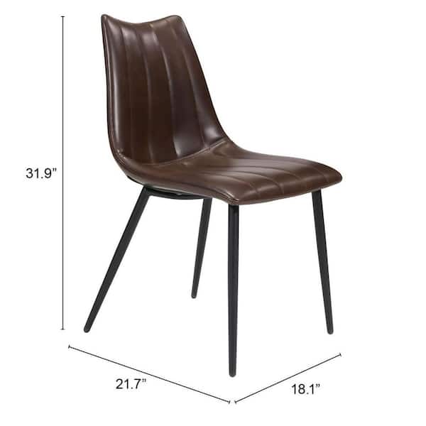 HomeRoots Brown And Black Upholstered Faux Leather Side Chair (Set Of 2)