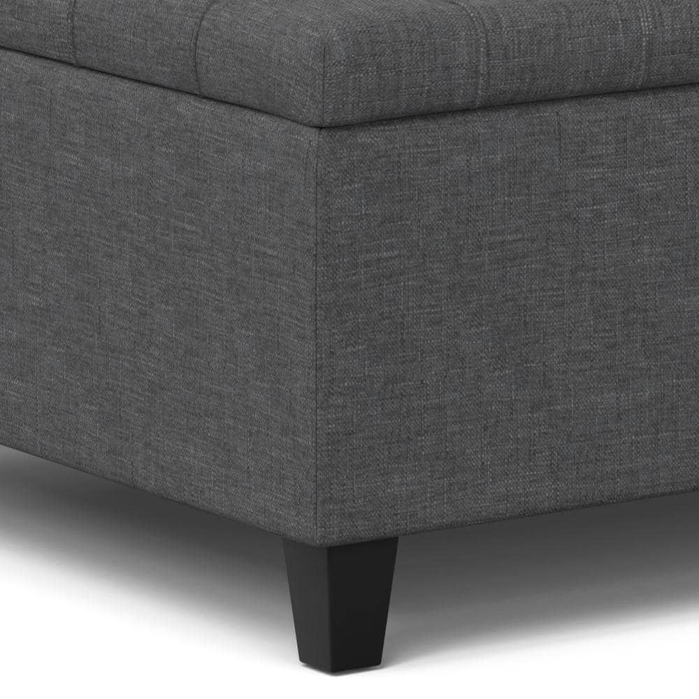 Slate Grey 30" Tufted Cocktail Storage Ottoman