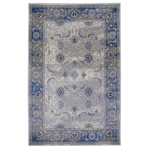 Crop Isfahan Grey and Blue 2 ft. x 3 ft. Area Rug