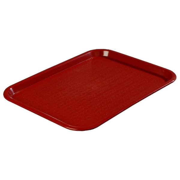 Carlisle 10.75 in. x 13.87 in. Polypropylene Cafeteria/Food Court Serving Tray in Burgundy (Case of 24)