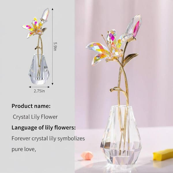 5.9 in. x 2.7 in. Multi-Colored Crystal Artificial Tiger Lily with