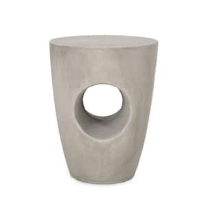 Gray Magnesium Oxide Outdoor Side Table