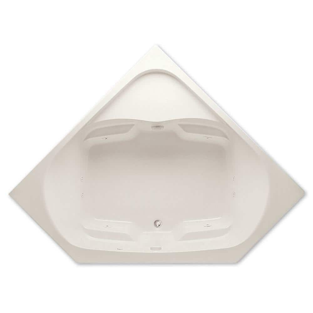 Cavalcade 60 in. Acrylic Corner Drop-In Whirlpool Bathtub with Heater Cente