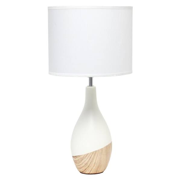 Simple Designs 19 in. Light Wood Strikers Basic Table Lamp LT1118-LWD ...