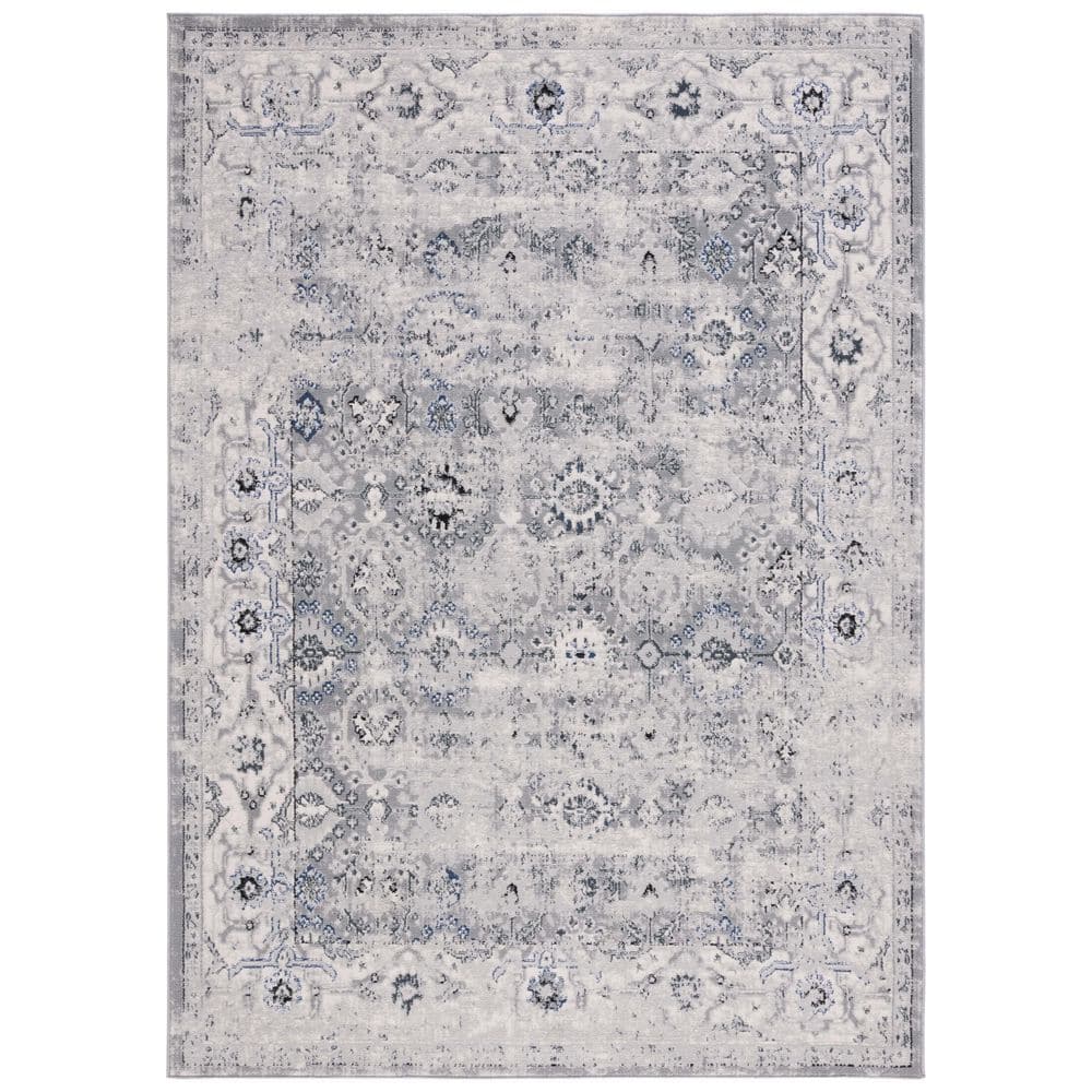 Odyssey 4 ft. x 6 ft. Light Gray/Gray Distressed Border Oriental Area Rug price history on PriceWatchPro