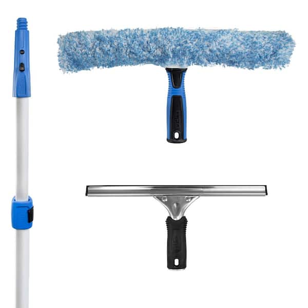 Photo 1 of 12 in. Squeegee, 14 in. Scrubber Total Pro Kit with 6 ft. Connect and Clean Pole