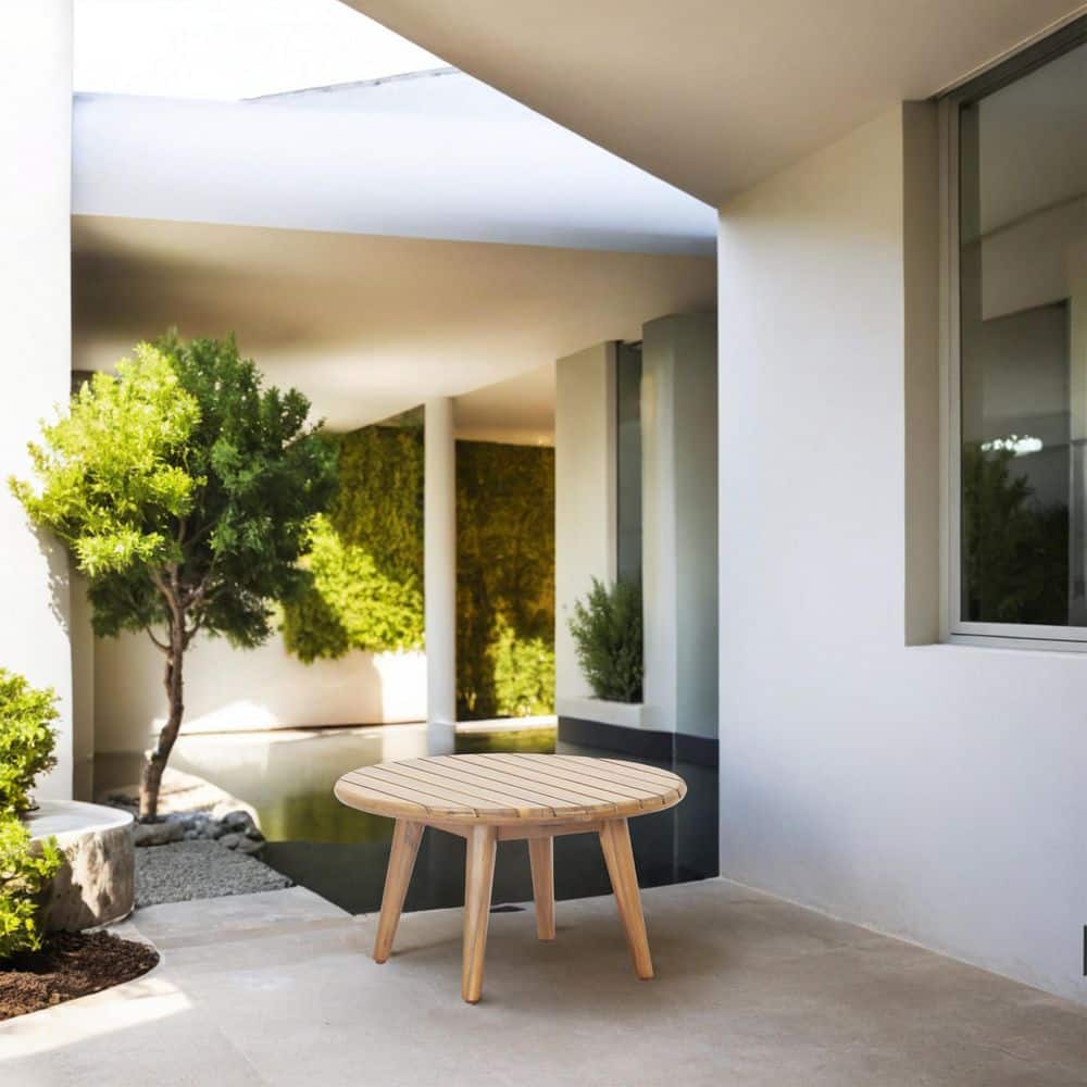 Spring Square Acacia Wood Patio Outdoor Side Table price history on PriceWatchPro