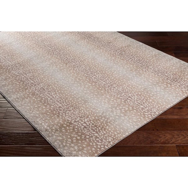 Pablo Camel/Light Gray Animal Print 3 ft. x 7 ft. Indoor Runner Area Rug