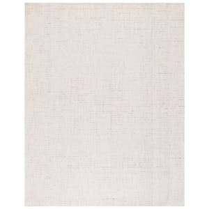 Abstract Ivory/Light Gray 11 ft. x 15 ft. Speckled Area Rug