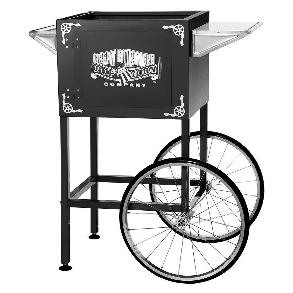 Lincoln 8 oz Black Steel Popcorn Machine with Cart