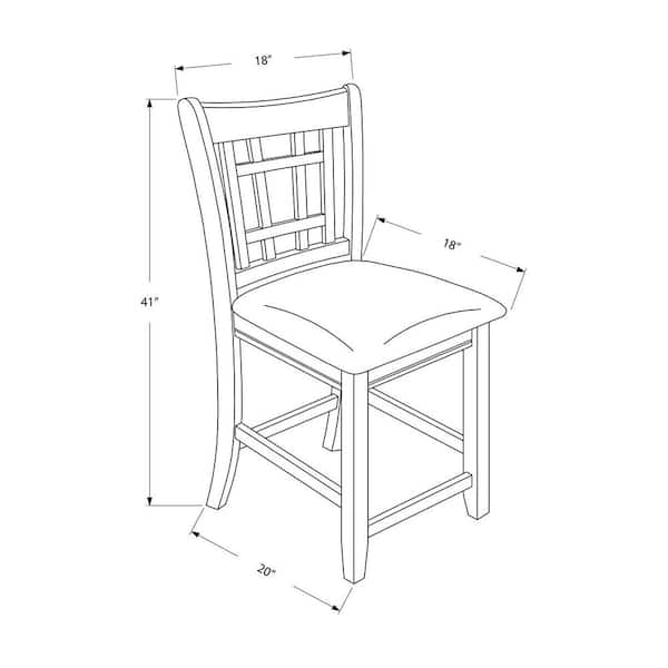 Wooden Counter Height Chair, 24 Seat Height Chairs