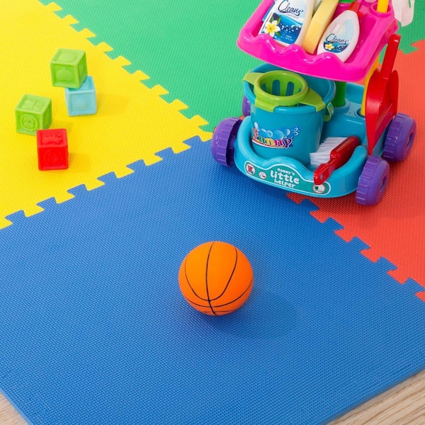 Rainbow Play Mats - Colorful Interlocking Foam Tile Pack