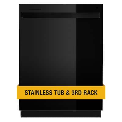 24 in. Black Top Control Built-In Tall Tub Dishwasher with Third Level Rack, 47 dBA