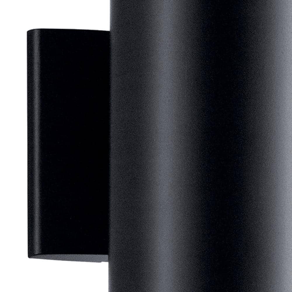 12" Black Aluminum Cylinder Outdoor Wall Sconce