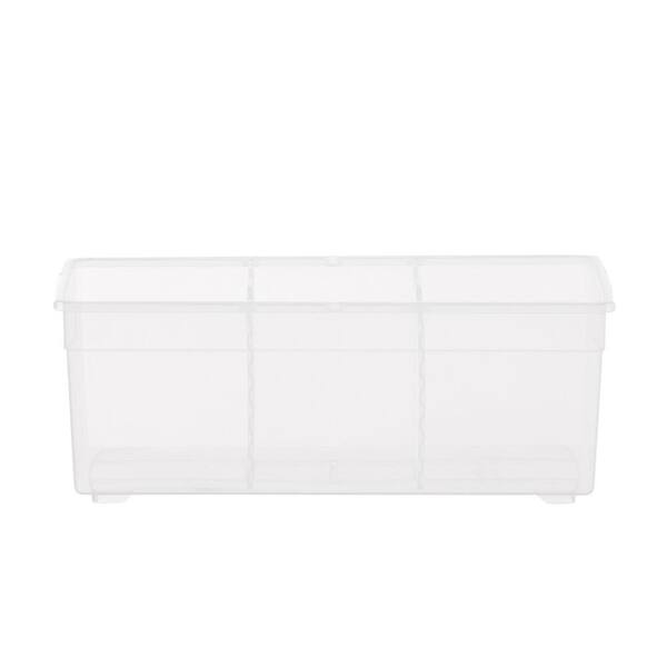 Iris 17 Qt Divided Storage Box In Clear The Home Depot