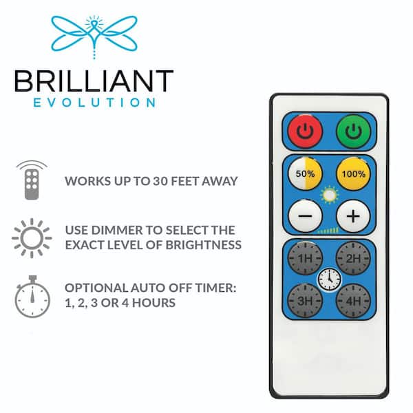 Brilliant Evolution Wireless LED Under Cabinet Lights 4 Pack with 2 Remote  Controls, Kitchen Cabinet Lighting, Under Counter Light Fixtures, Touch  Light - Battery Operated Lights with Remote 
