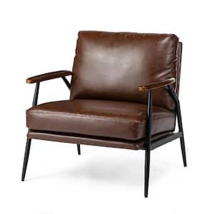 Mid-century Modern Coffee Leatherette Accent Armchair