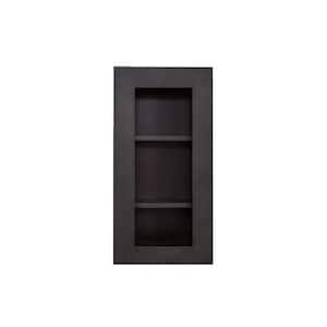 LIFEART CABINETRY Lancaster Shaker Assembled 12 in. x 30 in. x 12 in. Wall Mullion Door Cabinet with 1 Door 2 Shelves in Vintage Charcoal