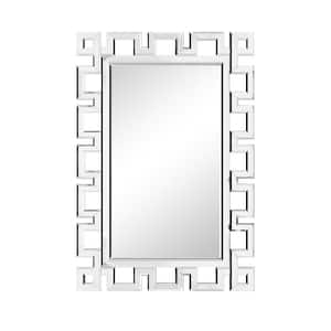 24 in. W x 36 in. H Rectangular Frame Wall Bathroom Vanity Mirror in Silver