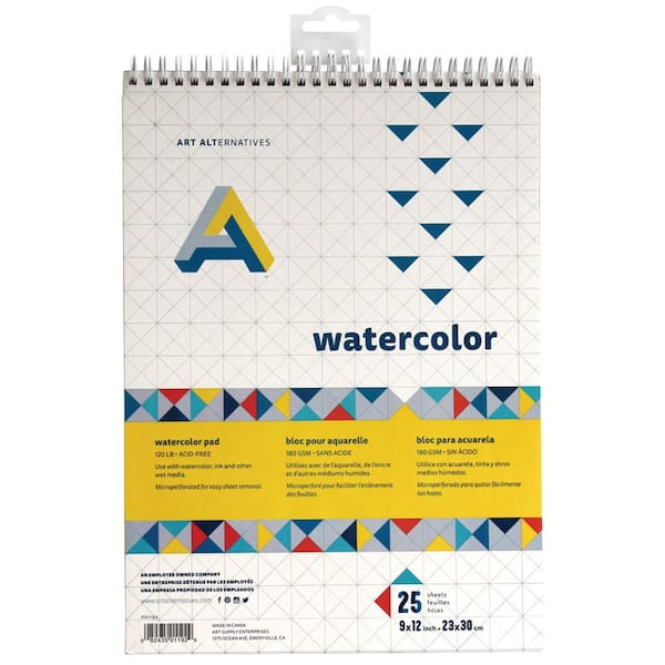 Art Alternatives 9 in. x 12 in. Watercolor Pad Spiral Bound
